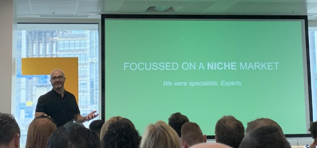 Gareth Healey speaking at the 2019 Grow Your Digital Agency Summit with Robert Craven